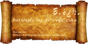 Batthyány Árvácska névjegykártya